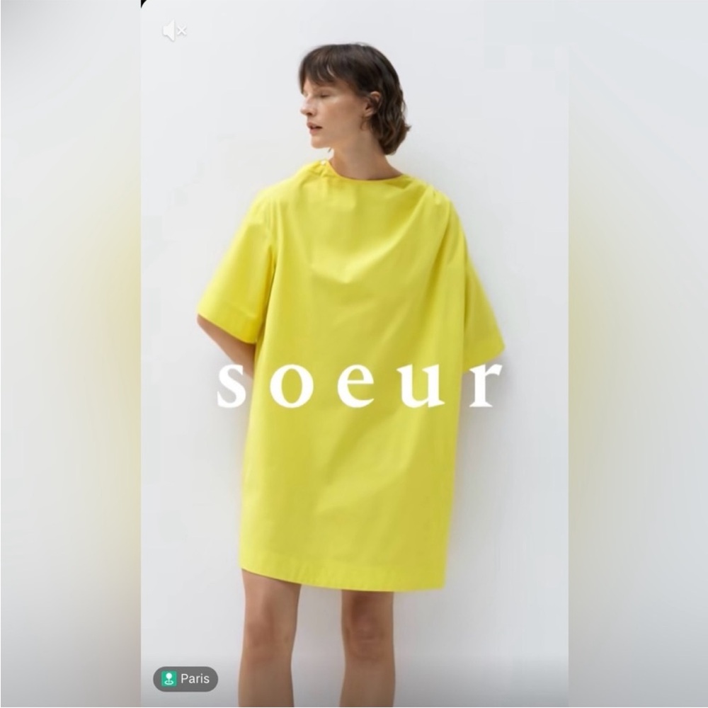 Soeur Delight Bright Yellow Dress Organic Cotton Poplin Size 6